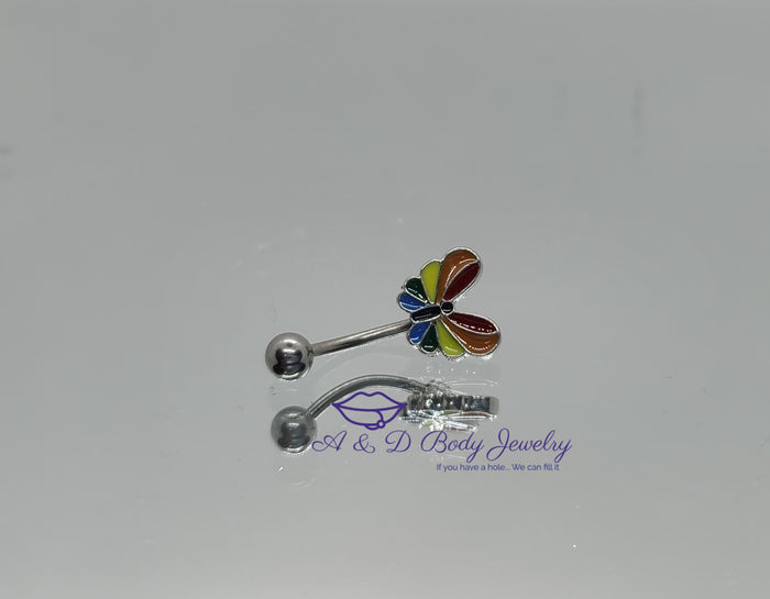 Rainbow Butterfly Curved Barbell