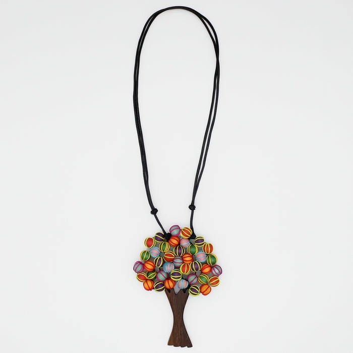 Rainbow Elm Tree  Statement Pendant - Sylca Designs - Chunky Jewelry