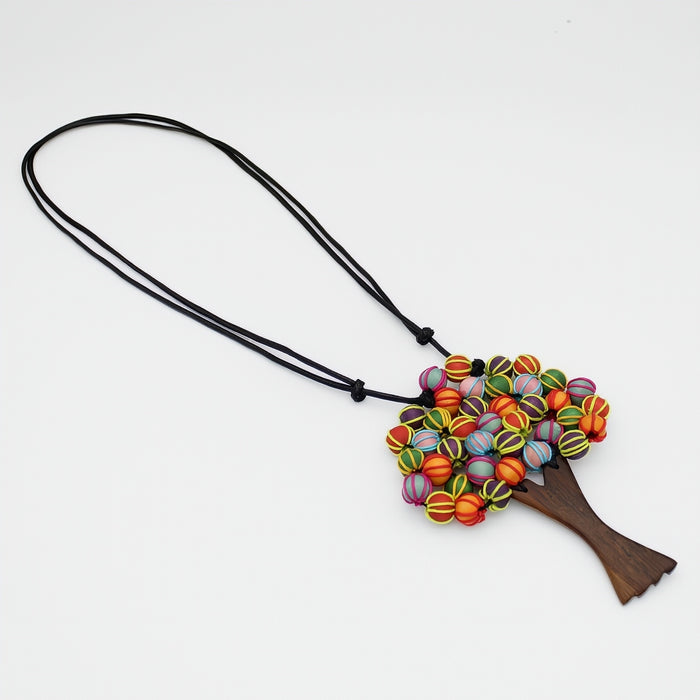 Rainbow Elm Tree  Statement Pendant - Sylca Designs - Chunky Jewelry