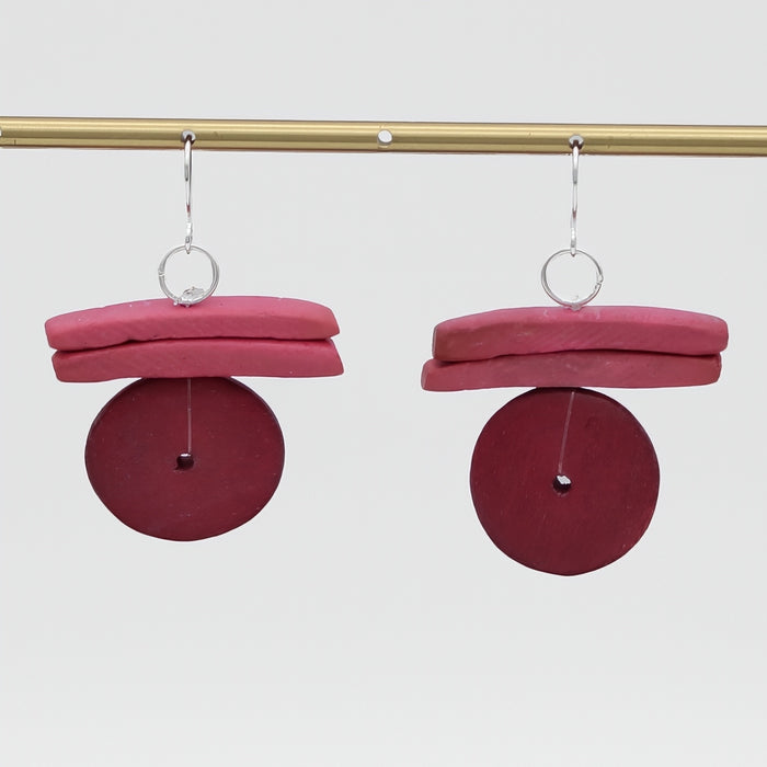 Raspberry Billie Dangle Earring - Sylca Designs - Chunky Jewelry