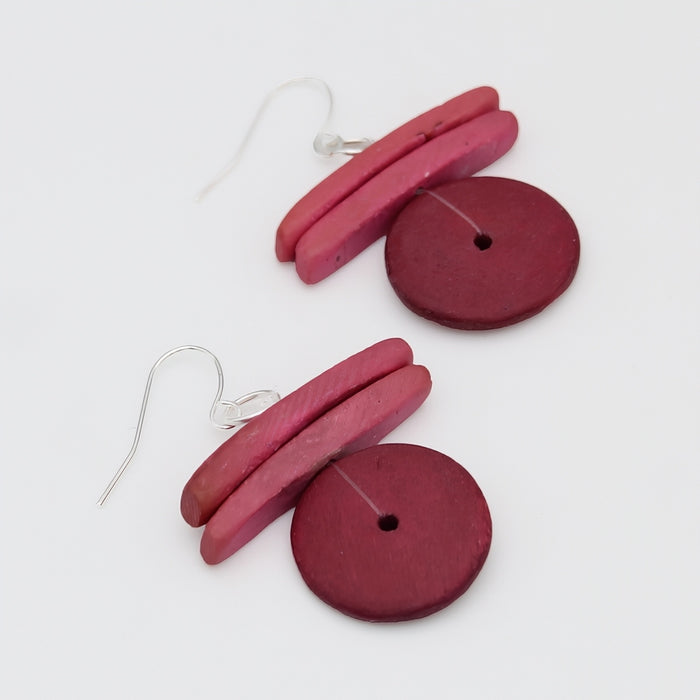 Raspberry Billie Dangle Earring - Sylca Designs - Chunky Jewelry