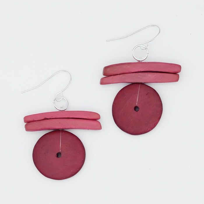 Raspberry Billie Dangle Earring - Sylca Designs - Chunky Jewelry