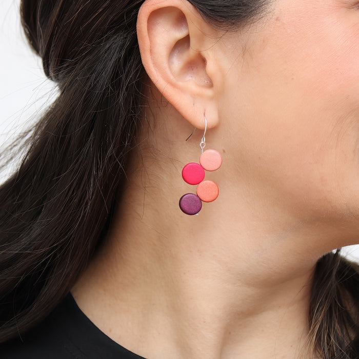 Raspberry Eva Dangle Earrings - Sylca Designs - Chunky Jewelry