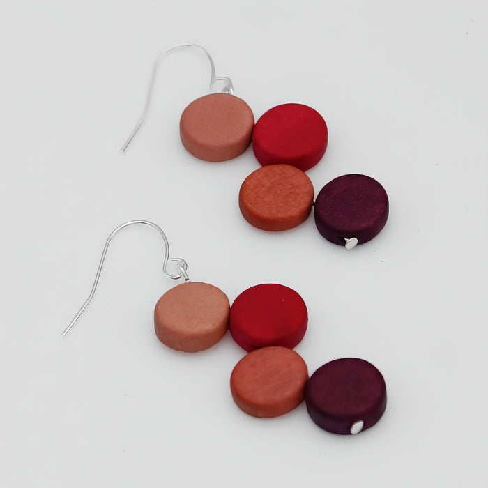 Raspberry Eva Dangle Earrings - Sylca Designs - Chunky Jewelry