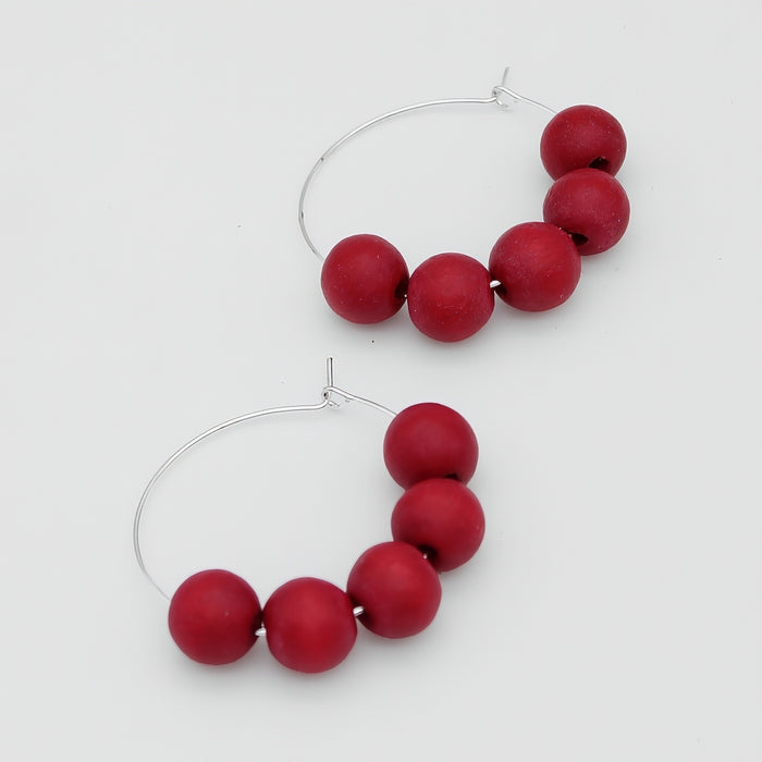 Raspberry Hoop Dangle Earring - Sylca Designs - Chunky Jewelry