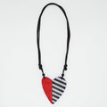 Red and Black Anastasia Heart Pendant - Sylca Designs - Chunky Jewelry