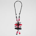 Red and Black Bennett Pendant Necklace - Sylca Designs - Chunky Jewelry