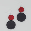 Red and Black Double Bead Isla Earrings - Sylca Designs - Chunky Jewelry