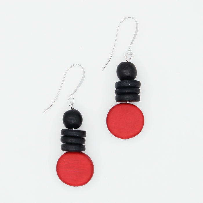 Red and Black Dusk Earrings