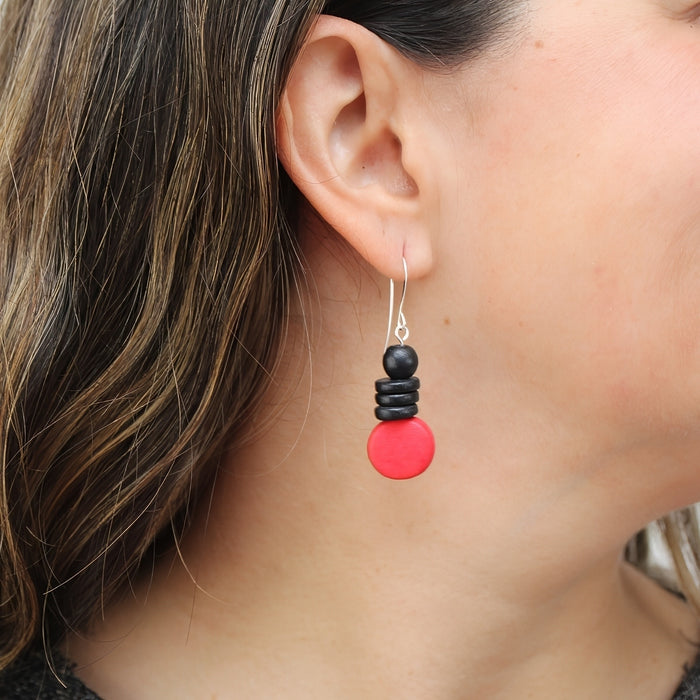 Red and Black Dusk Earrings