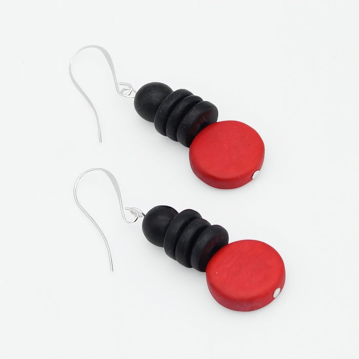 Red and Black Dusk Earrings