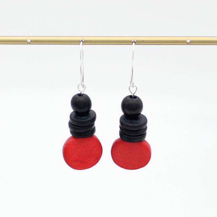 Red and Black Dusk Earrings
