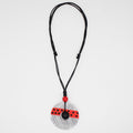 Red and Black Polka Dot Aveline Pendant - Sylca Designs - Chunky Jewelry