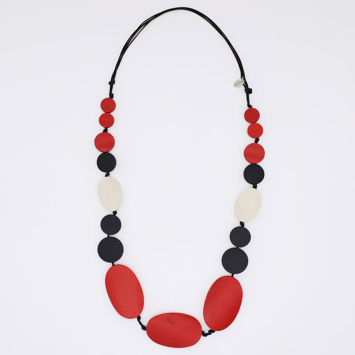 Red and Black Sybil Necklace - Sylca Designs - Chunky Jewelry