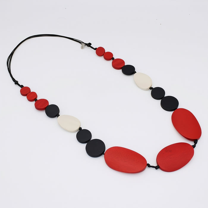 Red and Black Sybil Necklace - Sylca Designs - Chunky Jewelry