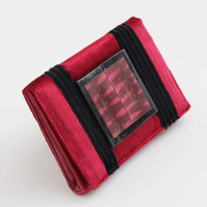 Red and Black Velvet Clutch - Sylca Designs - Chunky Jewelry