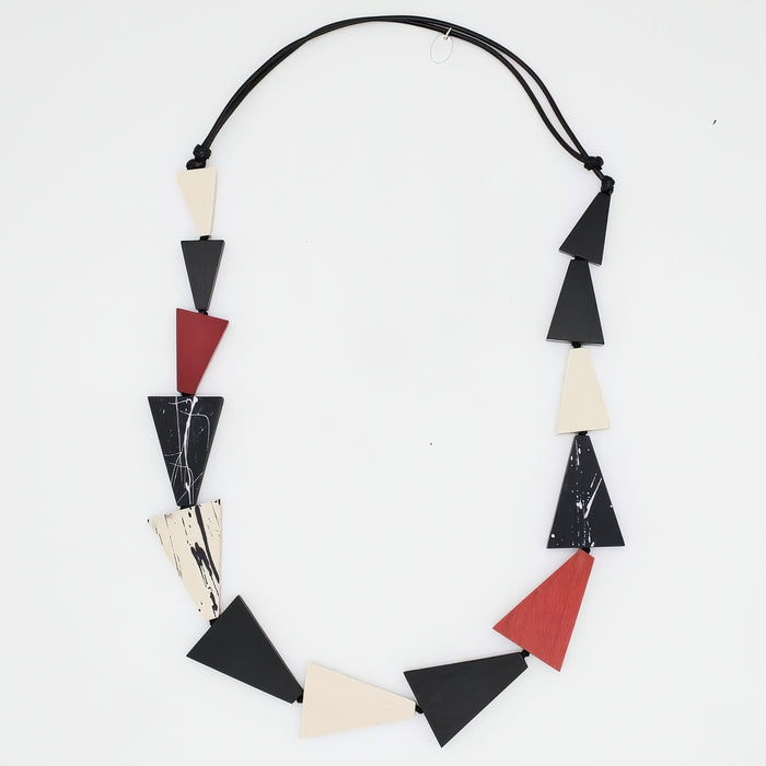Red and Black Zara Triangle Statement Necklace