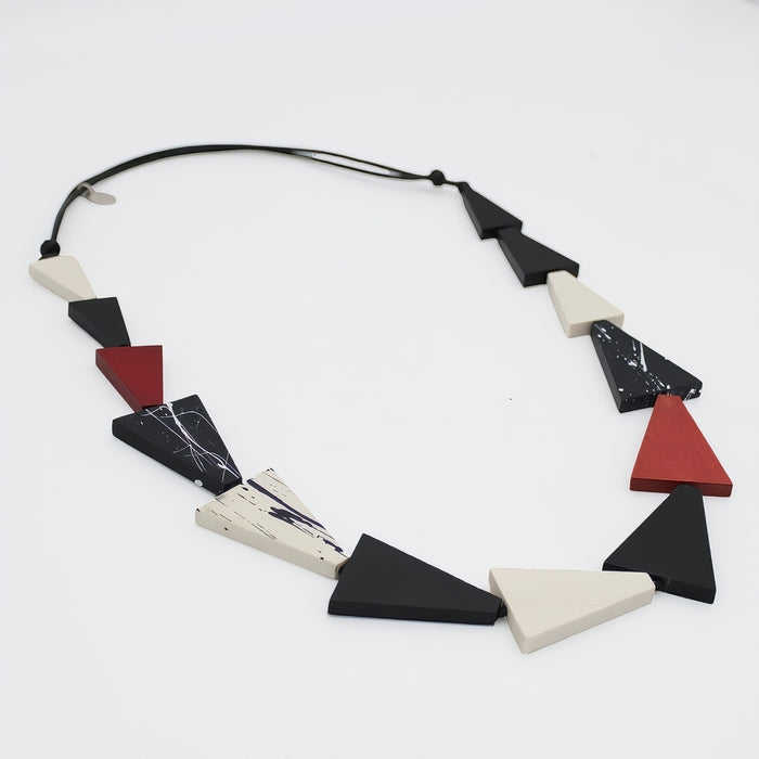 Red and Black Zara Triangle Statement Necklace