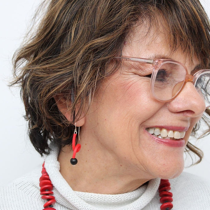 Red Ava Earrings - Sylca Designs - Chunky Jewelry