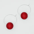 Red Ball Hoop Dangle Earring - Sylca Designs - Chunky Jewelry