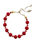 Red Bamboo Coral Adjustable Bracelet KB009 - FARRA
