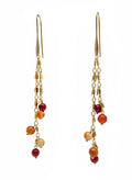 Red Bamboo Coral Orange Agate Drop Earrings SE004