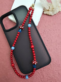 Red Bamboo Coral With Mushroom Phone Strap PC010