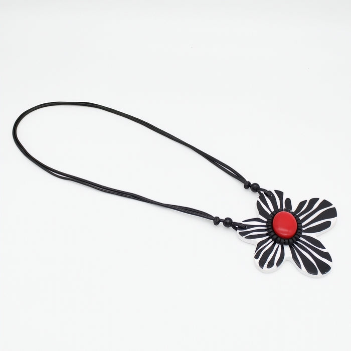 Red Bumble Blossom Daisy Pendant