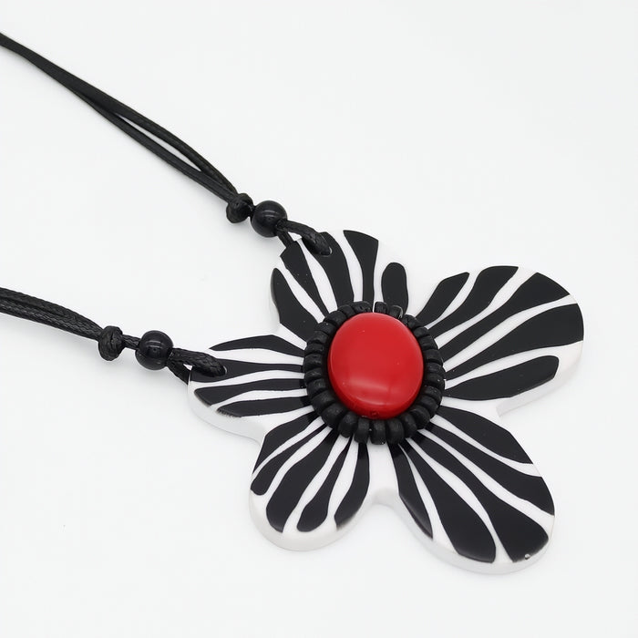 Red Bumble Blossom Daisy Pendant