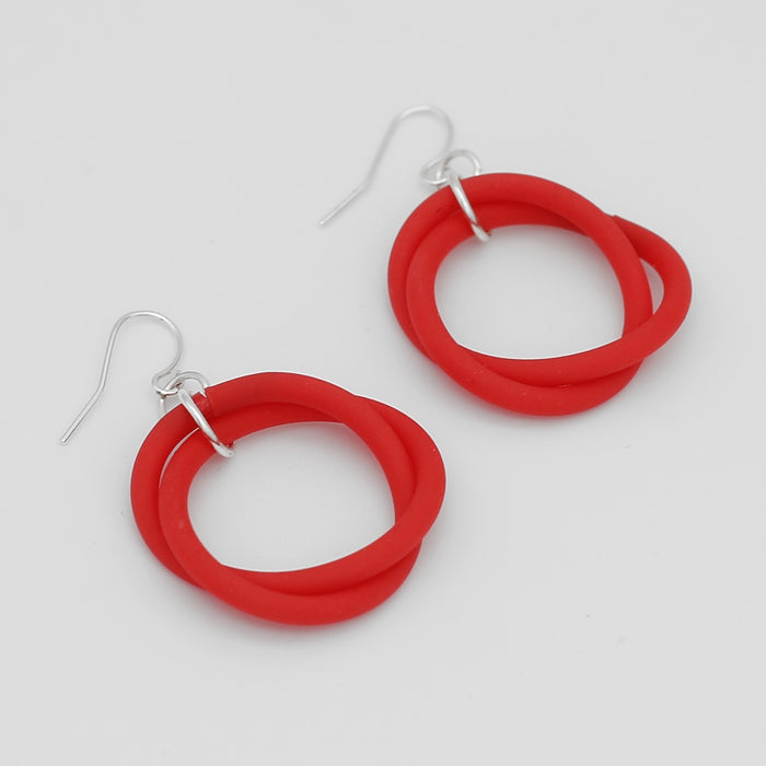 Red Cefalu Swirl Earring - Sylca Designs - Chunky Jewelry