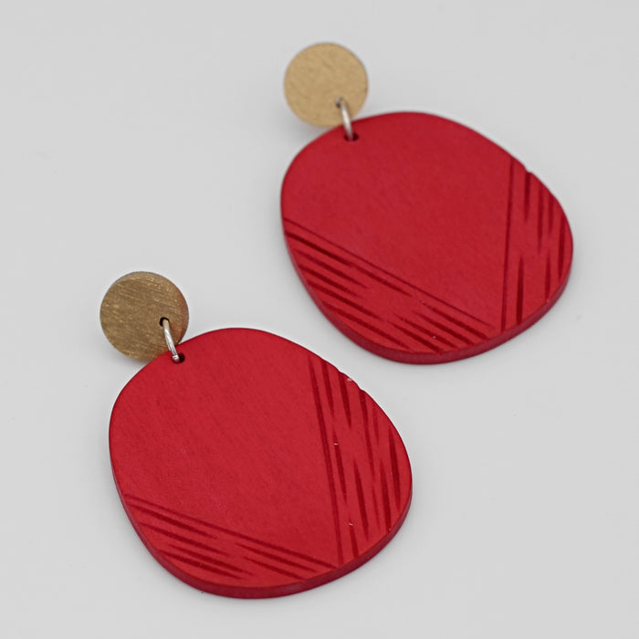 Red Channing Earrings - Sylca Designs - Chunky Jewelry