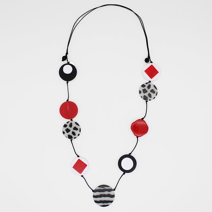 Red Cheetah Statement Necklace - Sylca Designs - Chunky Jewelry