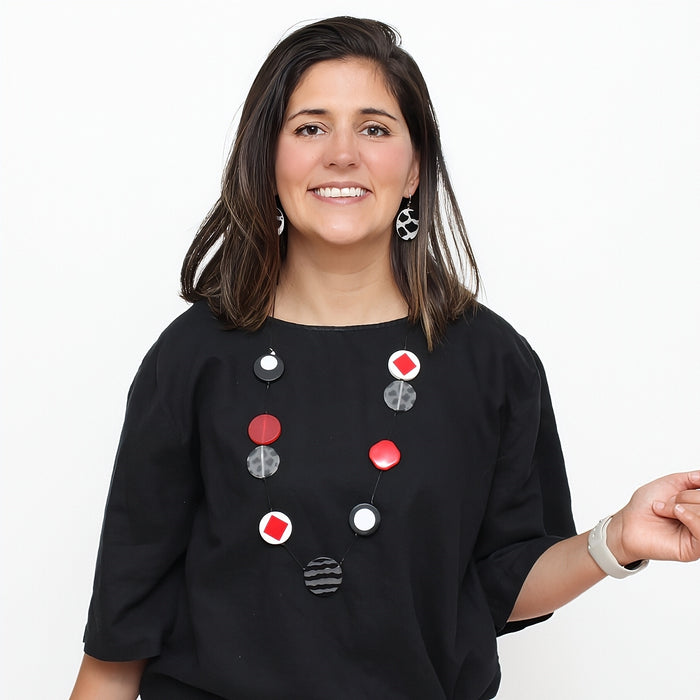 Red Cheetah Statement Necklace - Sylca Designs - Chunky Jewelry