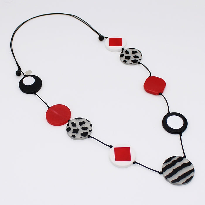 Red Cheetah Statement Necklace - Sylca Designs - Chunky Jewelry