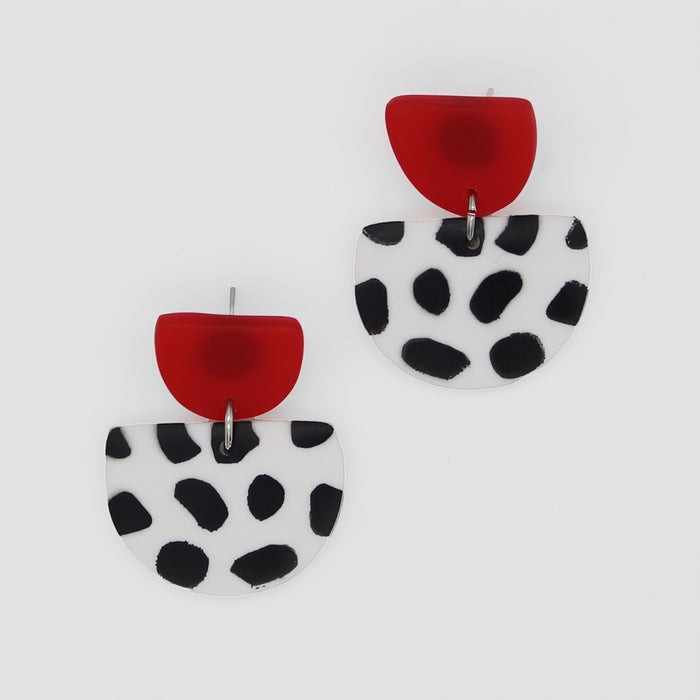 Red Cleo Dot Earrings - Sylca Designs - Chunky Jewelry