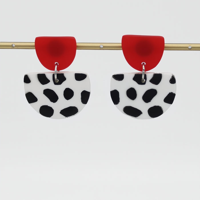 Red Cleo Dot Earrings - Sylca Designs - Chunky Jewelry