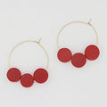 Red Dot Hoop Dangle Earring - Sylca Designs - Chunky Jewelry