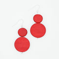 Red Double Bead Sarah Earrings