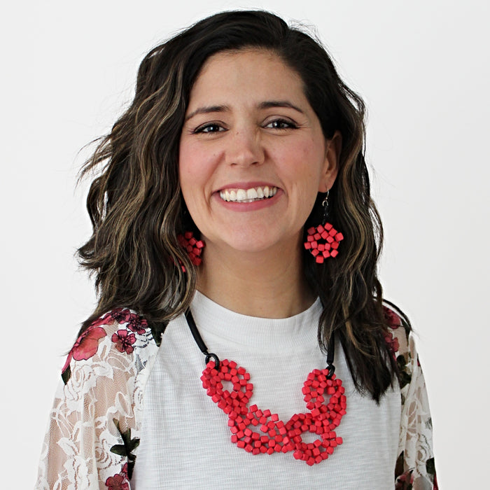 Red Elyse Beaded Necklace - Sylca Designs - Chunky Jewelry