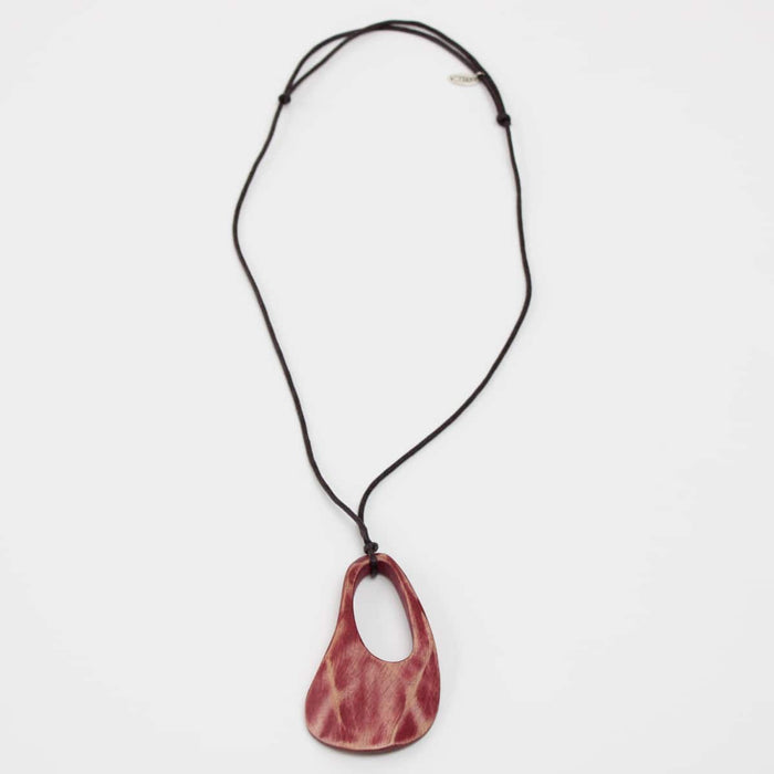 Red Fleur Pendant Necklace - Sylca Designs - Chunky Jewelry