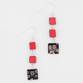 Red Floral Drop Earring - Sylca Designs - Chunky Jewelry