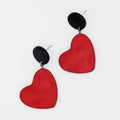 Red Frosted Heartstrings Earring - Sylca Designs - Chunky Jewelry
