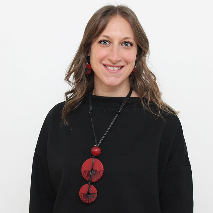 Red Frosted Yanna Necklace - Sylca Designs - Chunky Jewelry