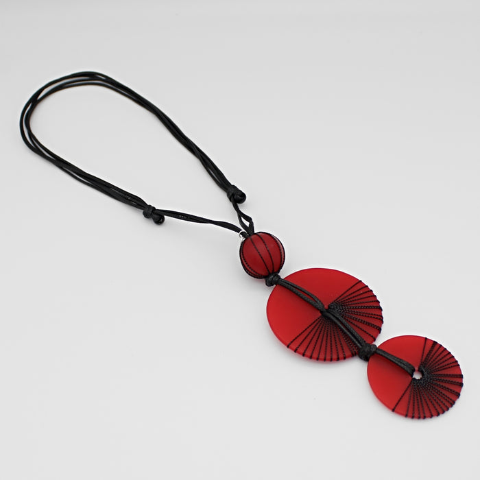 Red Frosted Yanna Necklace - Sylca Designs - Chunky Jewelry