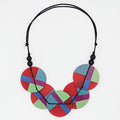 Red Geometric Design Statement Necklace - Sylca Designs - Chunky Jewelry
