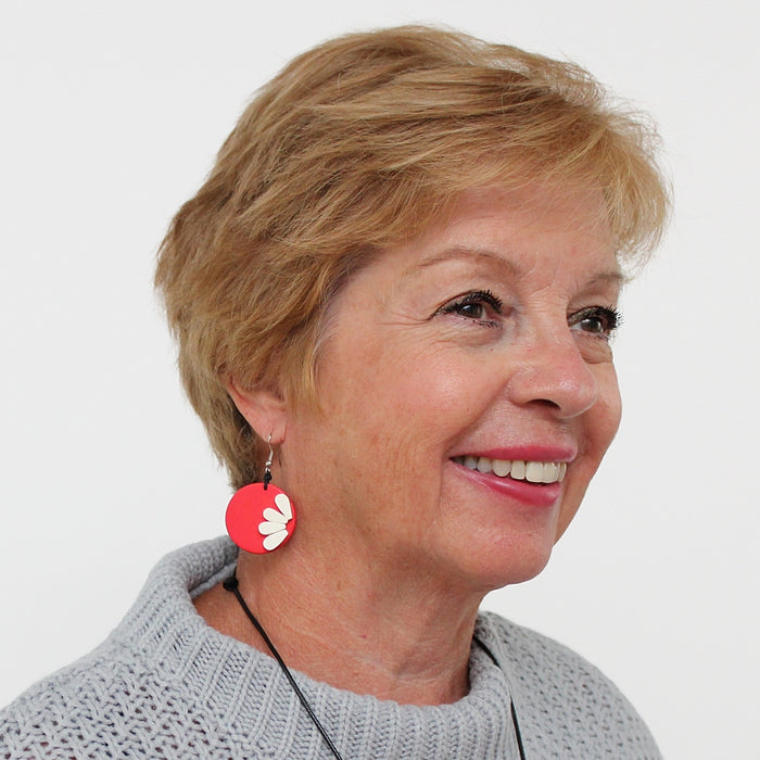 Red He Loves Me Earrings - Sylca Designs - Chunky Jewelry
