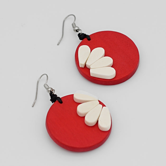Red He Loves Me Earrings - Sylca Designs - Chunky Jewelry