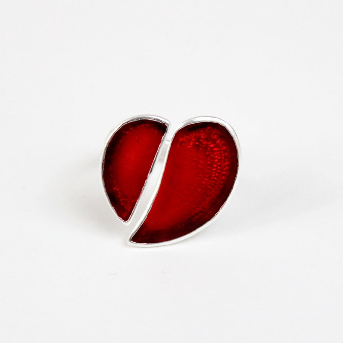 Red Heart Lea Ring - Sylca Designs - Chunky Jewelry