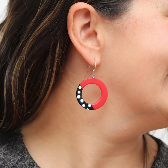 Red Inez Earrings - Sylca Designs - Artsy Chunky Jewelry