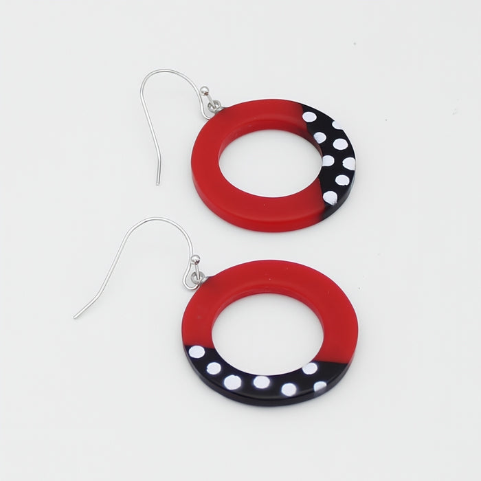 Red Inez Earrings - Sylca Designs - Artsy Chunky Jewelry